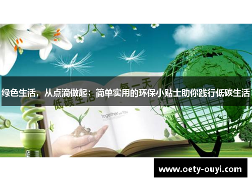 绿色生活，从点滴做起：简单实用的环保小贴士助你践行低碳生活